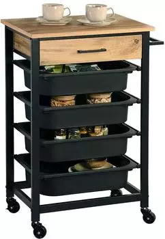 Kesper K&uuml;chenrollwagen 50x81x37 cm Bambus natur