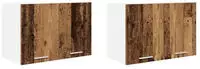 vidaXL H&auml;ngeschrank mit T&uuml;r 2 pcs Altes Holz und Wei&szlig; 60 x 31 x 40 cm