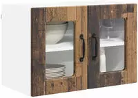vidaXL Wandglas-Schrank PORTO 2 pcs Altholz 60 x 31 x 40 cm