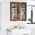 vidaXL Wall kitchen cabinet Kalmar aged wood with glass door and 3 shelves 40 x 31 x 80 cm