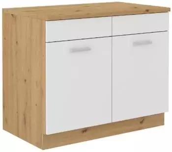 K&uuml;chenpreis-Bombe Mario 100 Sp&uuml;lenschrank Weiss / Eiche Artisan