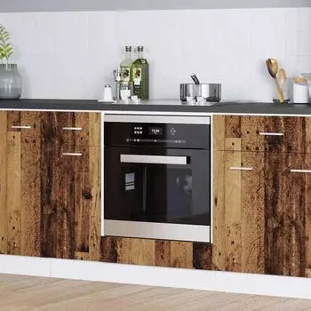 vidaXL Built-in fridge cabinet Riga with storage 60 x 46 x 81.5 cm aged wood