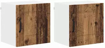 vidaXL Wall kitchen cabinet Kalmar aged wood with door set of 2 40 x 31 x 40 cm