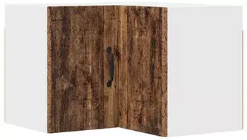 vidaXL Corner wall kitchen cabinet Kalmar aged wood with shelf 57 x 57 x 40 cm