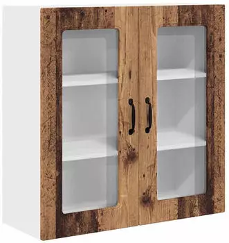 vidaXL Wall kitchen cabinet Kalmar aged wood with 2 doors and 3 shelves 80 x 31 x 80 cm