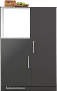 Wiho K&uuml;chen Cali K&uuml;chenzeile 110cm Front anthrazit Glanz, Korpus anthrazit matt