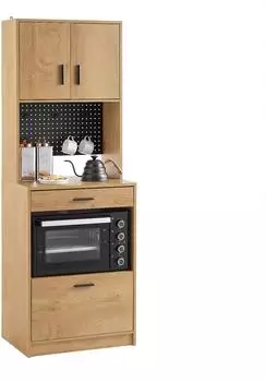 SoBuy Wall kitchen cabinet with drawer and microwave niche 60 x 170 x 40 cm