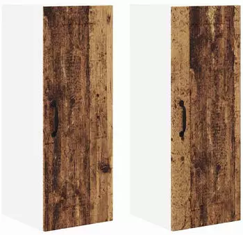 vidaXL Lucca wall kitchen cabinet aged wood with 6 shelves (set of 2) 30 x 31 x 80 cm