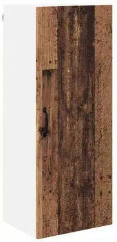 vidaXL Wall kitchen cabinet Kalmar aged wood with 1 door and 3 shelves 40 x 31 x 100 cm