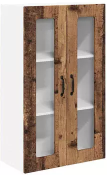 vidaXL Wall kitchen cabinet Kalmar aged wood with shelf 60 x 31 x 100 cm