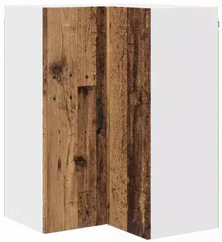 vidaXL Corner wall kitchen cabinet Kalmar aged wood with 2 doors and 3 shelves 57 x 57 x 80 cm