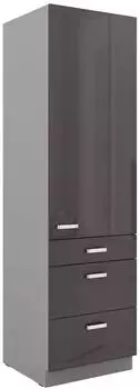 Küchenpreis-Bombe Bianca Hochschrank 60cm grau hochglanz