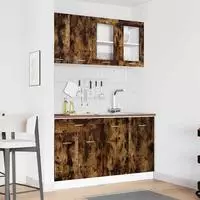 vidaXL K&uuml;cheneinheit LYON 4 Stk. Ger&auml;ucherte Eiche Holzwerkstoff