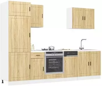 vidaXL Kalmar K&uuml;chenschrank-Set 7-tlg. Sonoma-Eiche