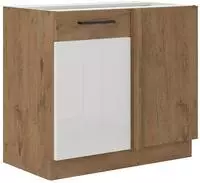 K&uuml;chen Preisbombe - Vigo Eckunterschrank 105 Eiche Lancelot Wei&szlig; Hochglanz