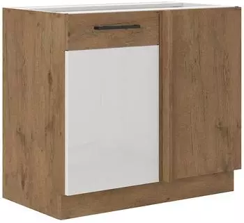 K&uuml;chenpreis-Bombe Vigo Eckunterschrank 105, Eiche Lancelot / wei&szlig; Hochglanz