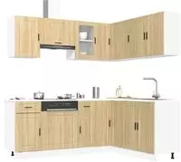 vidaXL 11-tlg. K&uuml;chenschrank-Set Porto Sonoma-Eiche Holzwerkstoff