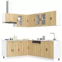 vidaXL 11-tlg. K&uuml;chenschrank-Set Porto Sonoma-Eiche Holzwerkstoff