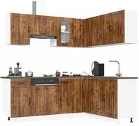 vidaXL 11-tlg. K&uuml;chenschrank-Set Lucca R&auml;uchereiche Holzwerkstoff