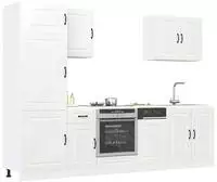 vidaXL 7-tlg. K&uuml;chenschrank-Set Kalmar Hochglanz-Wei&szlig; Holzwerkstoff