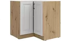 K&uuml;chen Preisbombe - Eckunterschrank 90x90 Cm Stilo Wei&szlig; Eiche Artisan...