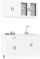 vidaXL 4-tlg. K&uuml;chenschrank-Set Porto Wei&szlig; Holzwerkstoff