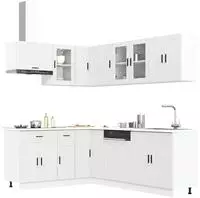 vidaXL 11-tlg. K&uuml;chenschrank-Set Porto Wei&szlig; Holzwerkstoff