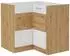 Küchenpreis-Bombe Eckunterschrank 90x90cm Eiche Artisan + Weiß Hochglanz