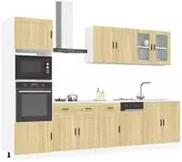 vidaXL 7-tlg. K&uuml;chenschrank-Set Porto Sonoma-Eiche Holzwerkstoff