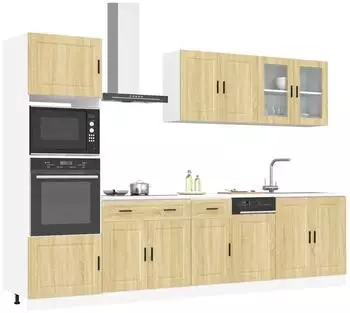 vidaXL Küchenschrank-Set Porto Sonoma-Eiche Holzwerkstoff, 7-tlg. (3314754)