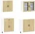vidaXL Küchenschrank-Set Porto 4-tlg. Sonoma-Eiche Holzwerkstoff (3314874)