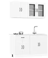 vidaXL 4-tlg. K&uuml;chenschrank-Set Kalmar Wei&szlig; Holzwerkstoff