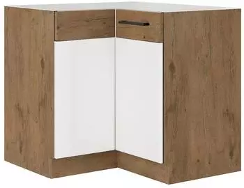 Küchenpreis-Bombe Vigo Eckunterschrank 90x90 cm, Eiche Lancelot / weiß Hochglanz