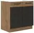 Küchenpreis-Bombe Vigo Spülenschrank 80cm, Eiche Lancelot / Matera Grau