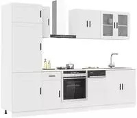 vidaXL 8-tlg. K&uuml;chenschrank-Set Porto Wei&szlig; Holzwerkstoff