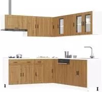 vidaXL 11-tlg. K&uuml;chenschrank-Set Porto Artisan-Eiche Holzwerkstoff