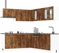 vidaXL 11-tlg. K&uuml;chenschrank-Set Lucca R&auml;uchereiche Holzwerkstoff
