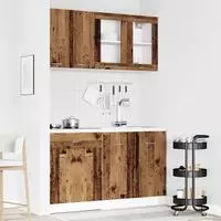 vidaXL 4-tlg. K&uuml;chenschrank-Set Lyon Altholz-Optik Holzwerkstoff