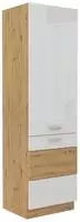 K&uuml;chen Preisbombe - K&uuml;chen Hochschrank 60 Cm Eiche Artisan + Weiss Hochglanz