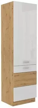 Küchenpreis-Bombe Hochschrank 60cm Eiche Artisan + Weiß Hochglanz