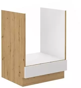 Küchenpreis-Bombe Herd-Unterschrank 60cm Eiche Artisan + Weiß Hochglanz