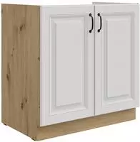 K&uuml;chen Preisbombe - Sp&uuml;lenschrank 80 Cm Stilo Weiss + Eiche Artisan...