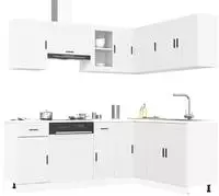 vidaXL 11-tlg. K&uuml;chenschrank-Set Porto Wei&szlig; Holzwerkstoff