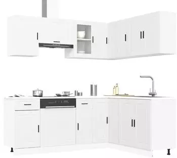 vidaXL Porto Küchenschrank-Set 11-tlg., weiß, Holzwerkstoff (3314961)