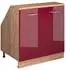 VICCO Rion Dachschrägenschrank 2 Türen, rot hochglanz/Goldkraft Eiche, 80x60cm (60278)
