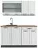 VICCO R-Line Küchenzeile weiß Landhaus/anthrazit, 140cm, AP Eiche (43285)