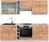 VICCO Fame-Line Küchenzeile 235cm, Goldkraft Eiche/Weiß, AP Marmor (42159)