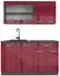 VICCO R-Line Küchenzeile 140cm, Bordeaux Hochglanz/Anthrazit (43063)