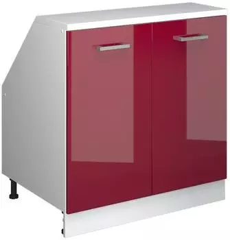 VICCO Rion Dachschr&auml;genschrank 2 T&uuml;ren, rot hochglanz, 80x81,6cm (60163)