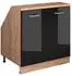 VICCO Rion Dachschrägenschrank schwarz Hochglanz/Honigeiche 80x81,6cm 2 Türen (60237)
